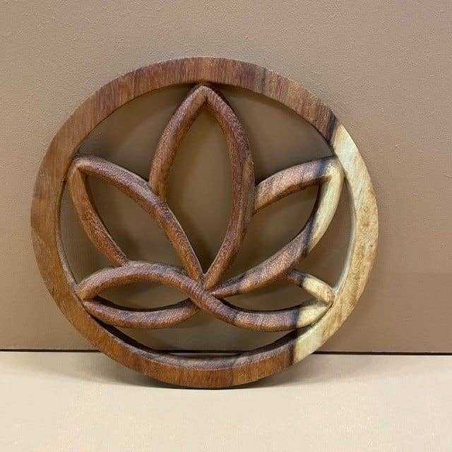 Houten lotus decoratie voor huis, tuin en keuken