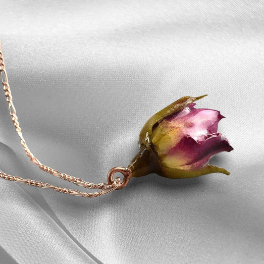 Rozenknop hanger, rosegoud, sieraden