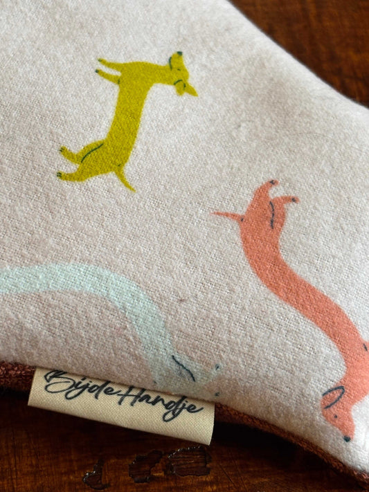 Kleurrijk katoenen handwarmte- en verkoelhandschoen met dierenprint