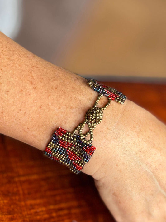 Kralenarmband MIRA, met glaskralen, handgemaakt, verstelbaar, voor dames
