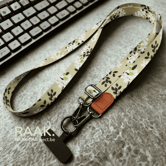 Bloemenpatroon verstelbare telefoonkoord lanyard met afneembare houder