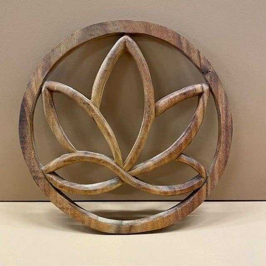 Houten lotus symbolisch wanddecoratie voor huis en tuin