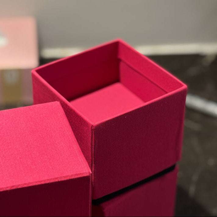 roze stoffen cadeaubox, herbruikbare sieradendoos voor cadeaus