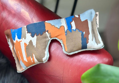 Slaapmasker - verzwarend muntblauw met camo