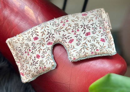 Slaapmasker - verzwarend muntblauw met bloem