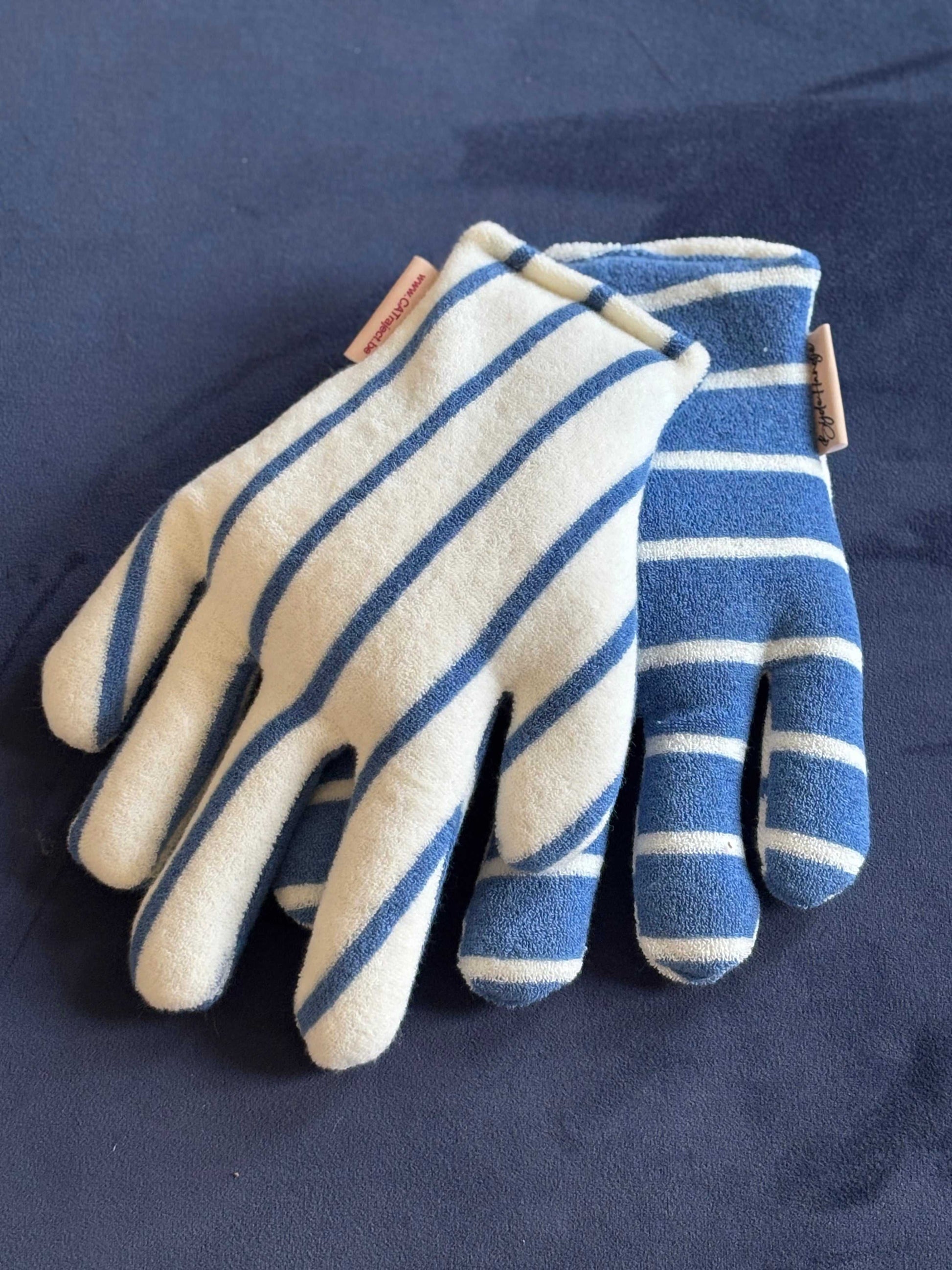 Verzwarend warmtekussentje met blauwe en witte strepen, zelfzorg