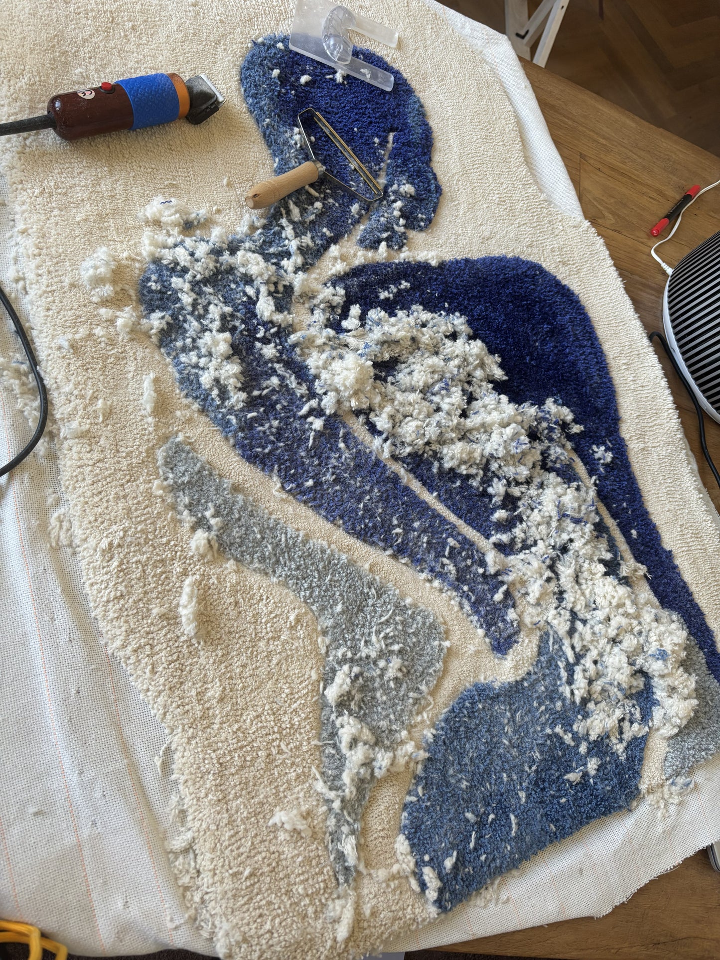 Blauw Lijf - getuft WANDwerk