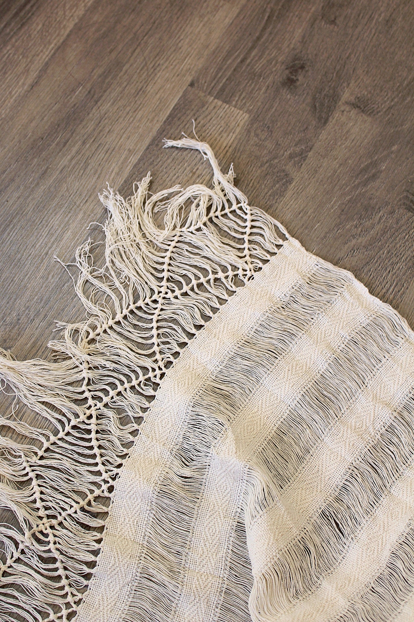 Rebozo | FRAYED CREAM - Open weave