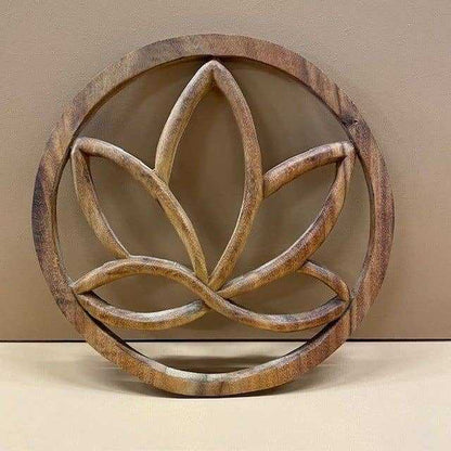 Houten lotus symbolisch wanddecoratie voor huis en tuin