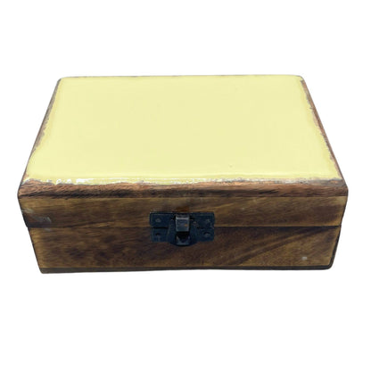Vanille emaille houten doosje